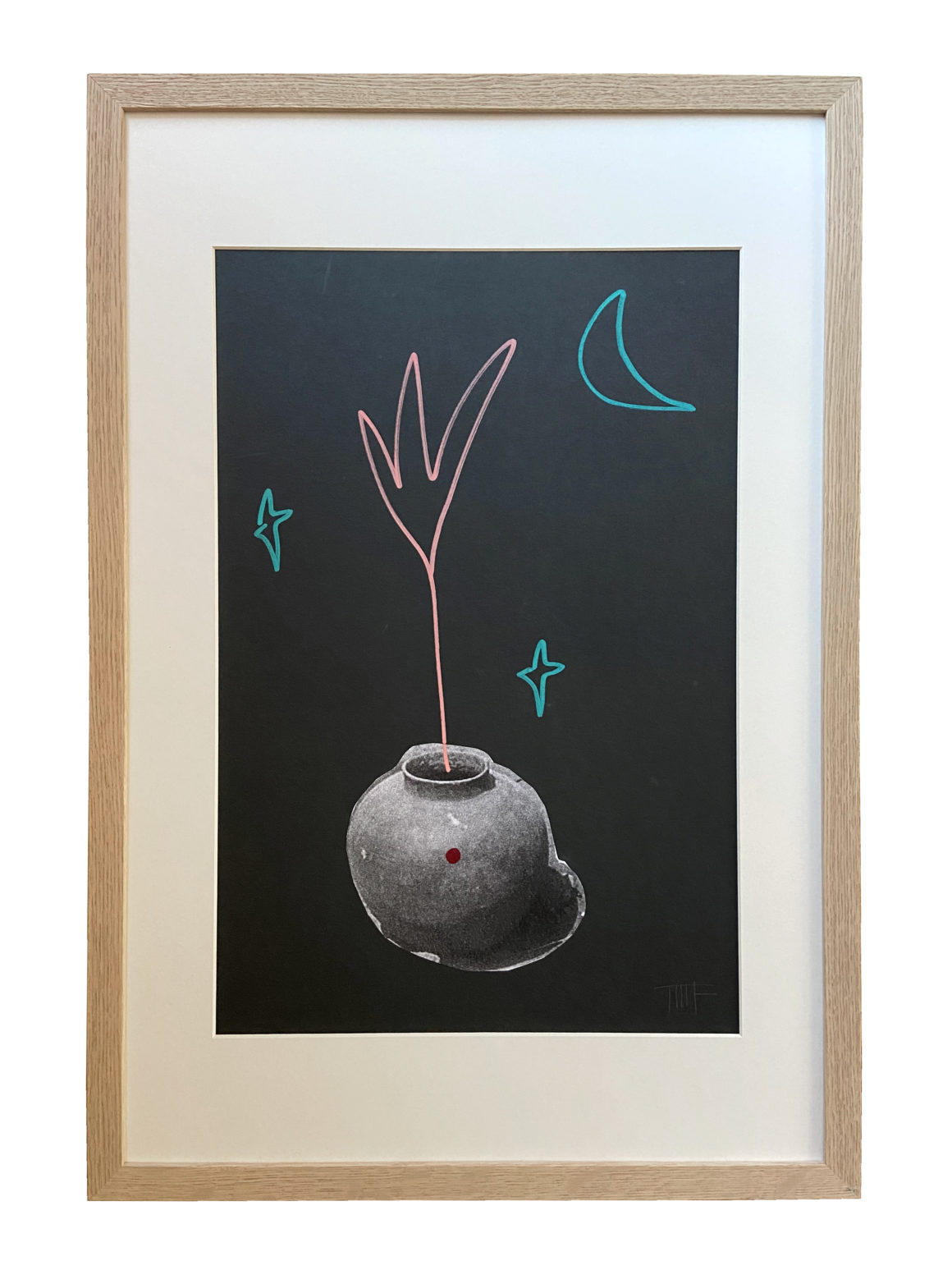 Tulipe - Collage et peinture acrylique sur papier