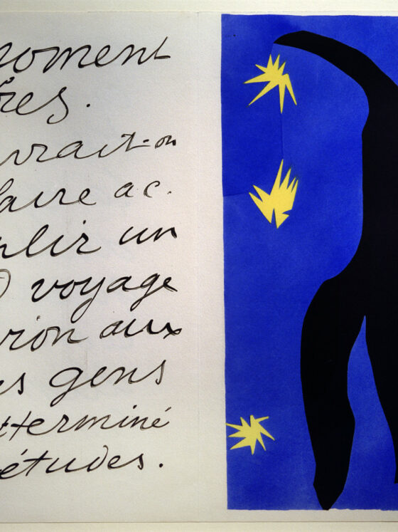 Henri Matisse, Icare, planche VIII du livre d'art JAZZ, 1947, gravure d'après papiers collés, double page, hauteur folio : 42 cm, ed. Tériade, 1947, musée Matisse, Nice, photo: akg-images