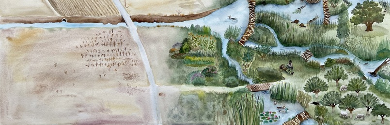 Suzanne-Husky-exposition-Rurart-aquarelle-exposition-galerie-Alain-Gutharc-écologie-crise-climatique